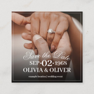 Hands of a Coloured Wedding Couple with Ring Enclosure Card