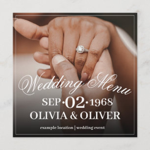 Hands of a Coloured Wedding Couple with Ring Menu