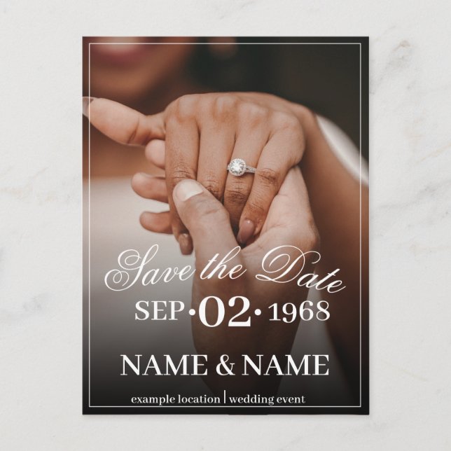 Hands of a Coloured Wedding Couple with Ring Postcard (Front)