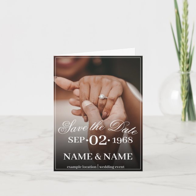 Hands of a Coloured Wedding Couple with Ring Thank You Card (Front)