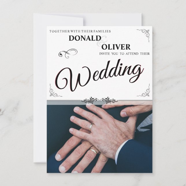 Hands of a Gay Wedding Couple with Rings (Front)