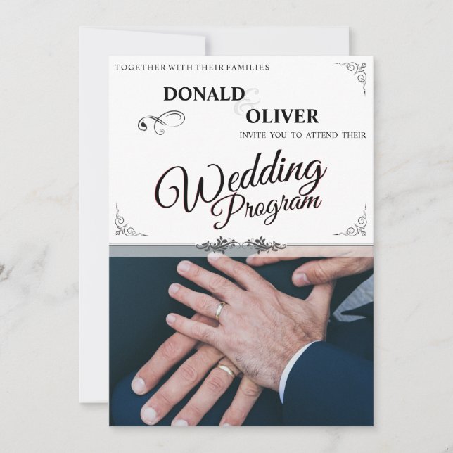 Hands of a Gay Wedding Couple with Rings (Front)