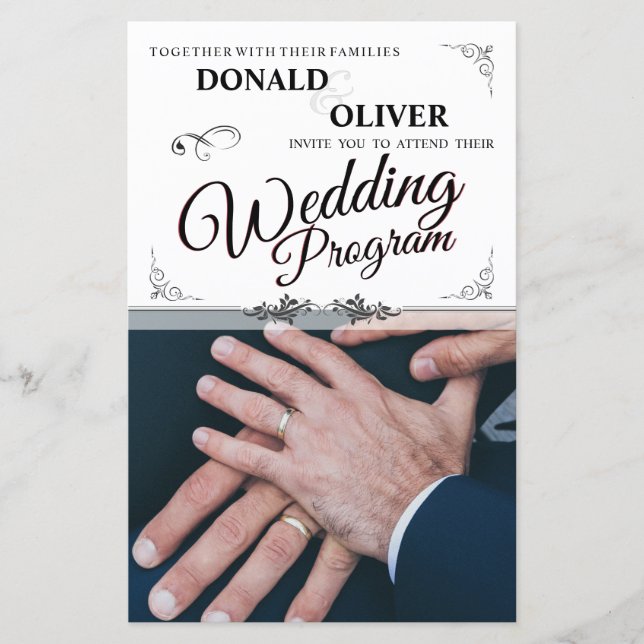 Hands of a Gay Wedding Couple with Rings (Front)