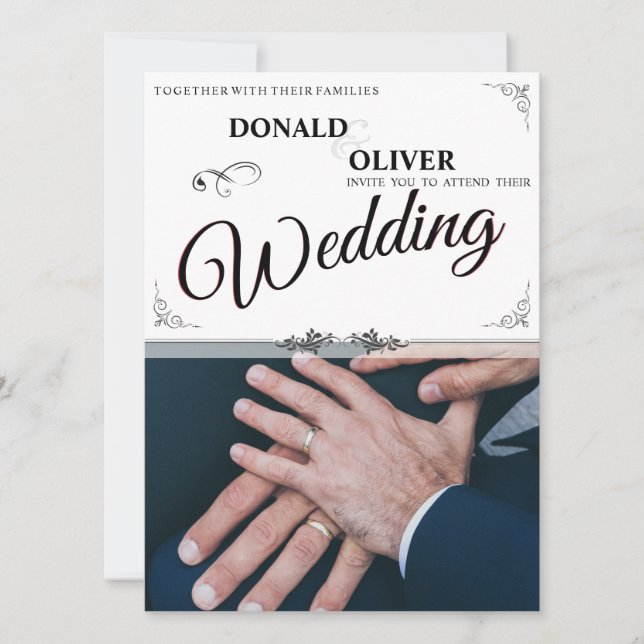 Hands of a Gay Wedding Couple with Rings (Front)