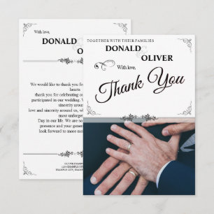 Hands of a Gay Wedding Couple with Rings Enclosure Card