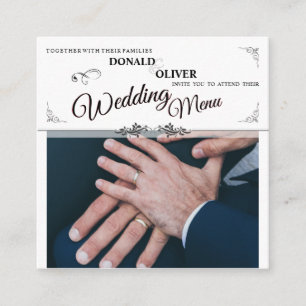 Hands of a Gay Wedding Couple with Rings Enclosure Card