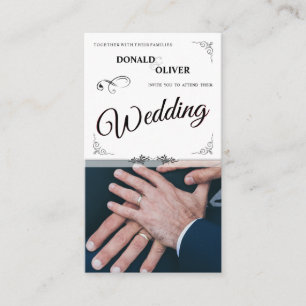 Hands of a Gay Wedding Couple with Rings Enclosure Card