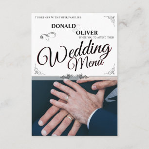 Hands of a Gay Wedding Couple with Rings Enclosure Card