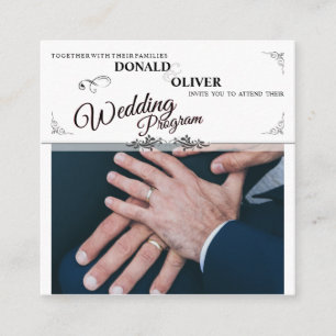 Hands of a Gay Wedding Couple with Rings Enclosure Card