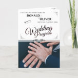 Hands of a Gay Wedding Couple with Rings Holiday Card<br><div class="desc">Hands Of A Gay Wedding Couple With Rings Program

The names,  the image,  the location and the date can be adjusted in the template.</div>