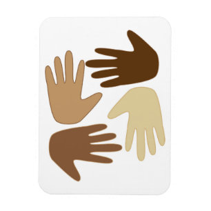 Hands of Different Ethnicities Magnet