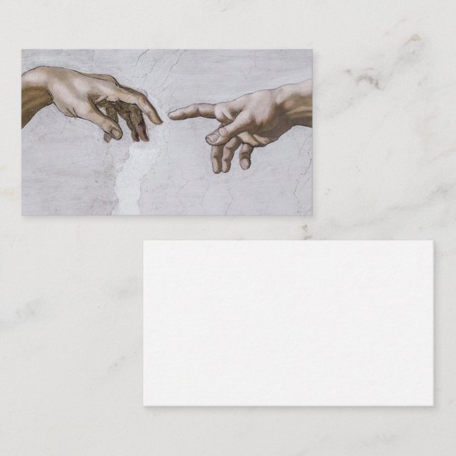 Hands of God and Adam by Michelangelo Business Card (Front/Back)