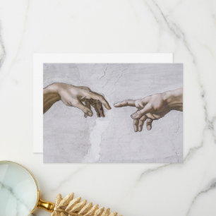 Hands of God and Adam by Michelangelo Thank You Card