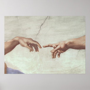 Hands of God and Adam Poster