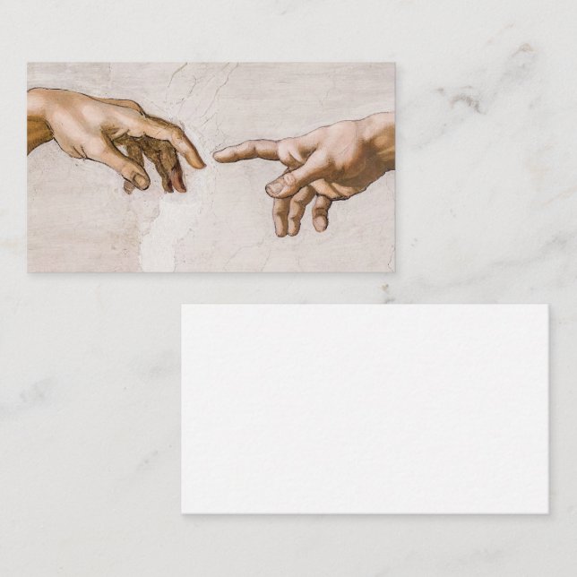 Hands of God the Father and Adam by Michelangelo Business Card (Front/Back)