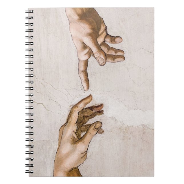 Hands of God the Father and Adam by Michelangelo Notebook (Front)
