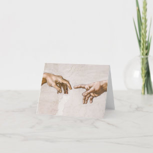 Hands of God the Father and Adam by Michelangelo Thank You Card