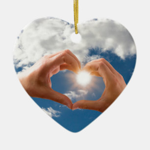 Hands of love ceramic tree decoration