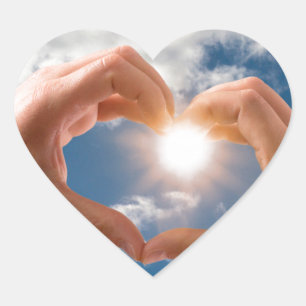 Hands of love heart sticker