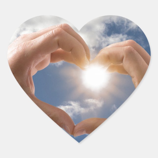 Hands of love heart sticker (Front)