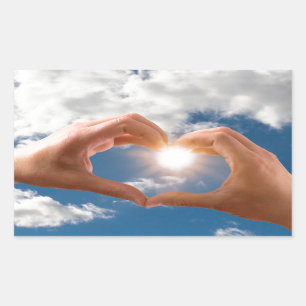 Hands of love rectangular sticker