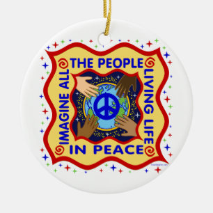 Hands of Peace Ceramic Tree Decoration