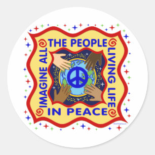 Hands of Peace Classic Round Sticker