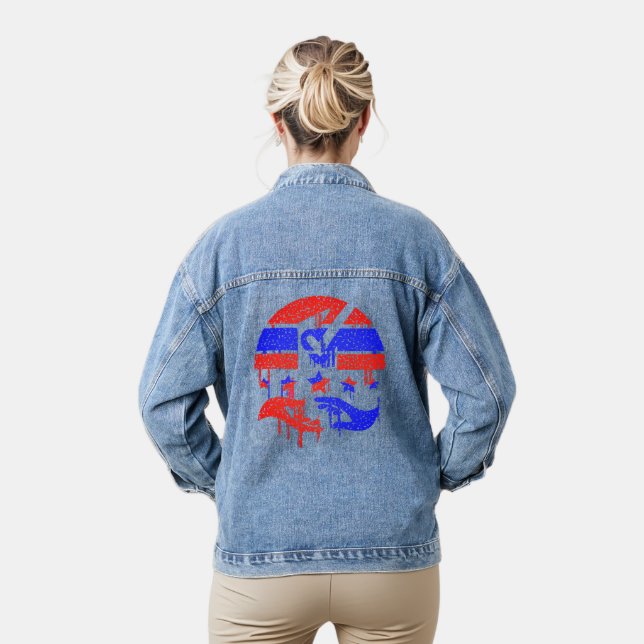 Hands of Unity Denim Jacket (Model)
