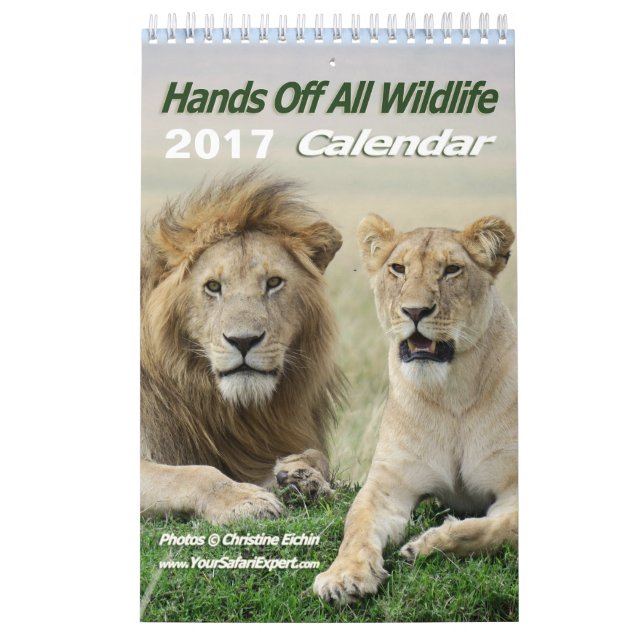Hands Off All Wildlife Calendar (Single Page) (Cover)