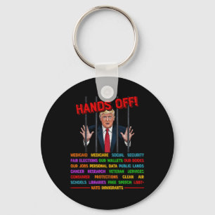Hands Off Funny Trump In Prison Protest Activism M Key Ring