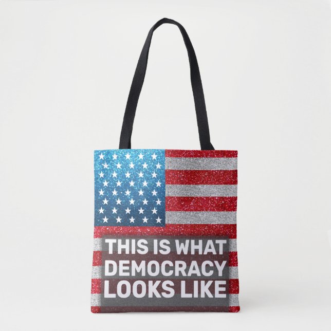 Hands Off Glitter This is What Democracy Look Like Tote Bag (Front)