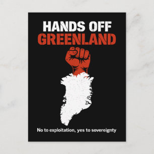 Hands Off Greenland Sovereignty Protest Design Holiday Postcard