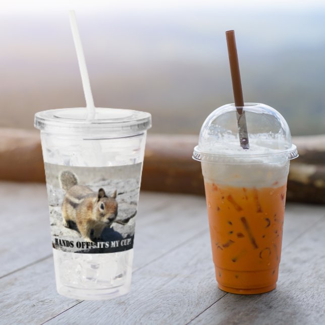 Hands Off! Ground Squirrel Wildlife Photo Acrylic Tumbler (In Situ)