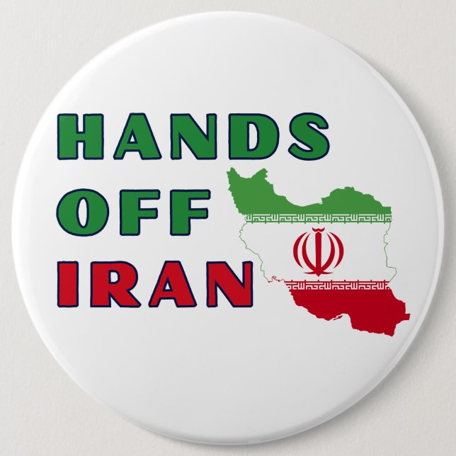 Hands Off Iran 6 Cm Round Badge (Front)