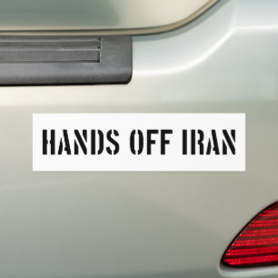 Hands Off Iran Anti-Trump Anti-War Bumper Sticker