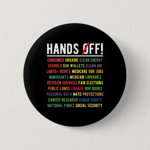 Hands Off Medicaid Medicare Social Security Trump  6 Cm Round Badge