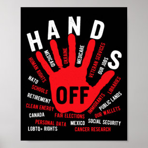 Hands Off Medicaid Medicare Social Security Trump Poster