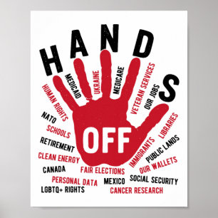 Hands Off Medicaid Medicare Social Security Trump  Poster