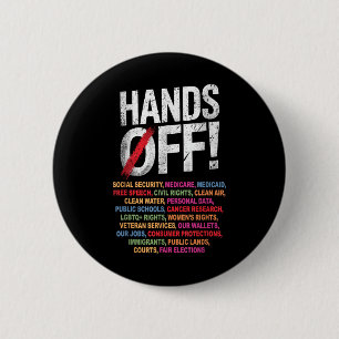 Hands Off My Social Security 2025 Protest 6 Cm Round Badge