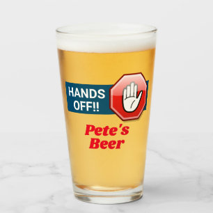Hand's Off! Personalized Beer Glass