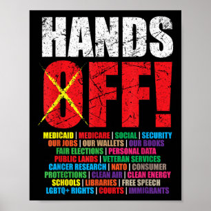 Hands Off Protest 2025 Activist Protest Poster