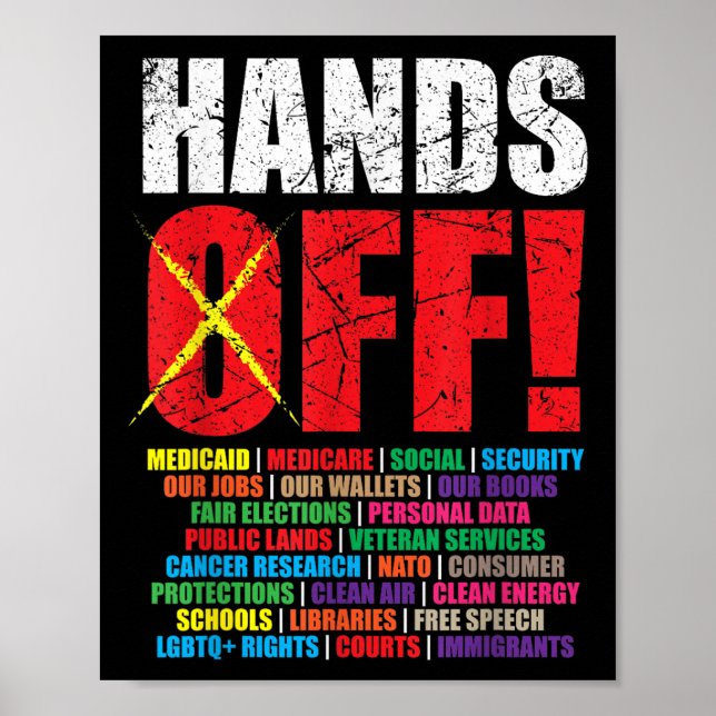 Hands Off Protest 2025 Activist Protest  Poster (Front)