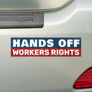 Hands Off Protest American Glitter Red White Blue Bumper Sticker