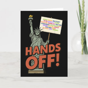 Hands Off Protest April 5th Anti Trump Statue Of L Card