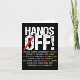 Hands Off Protest Card