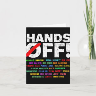 Hands Off Protest For Mens Womens Card