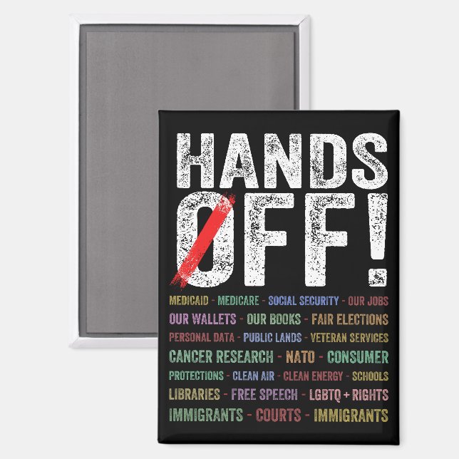 Hands Off Protest Magnet (Front/Back)