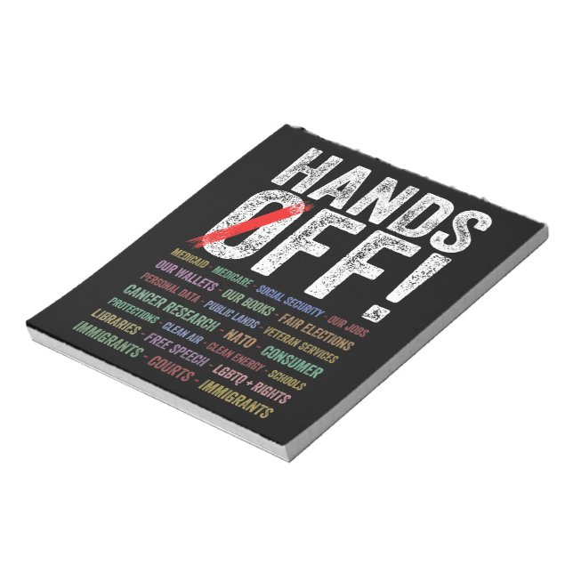 Hands Off Protest Notepad (Rotated)
