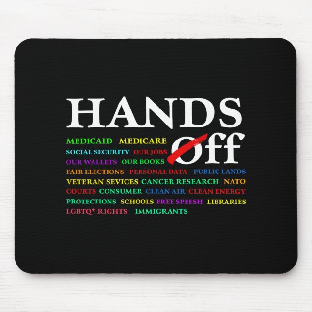 Hands Off Protest Saturday April 5 Men Women 7  Mouse Pad (Front)