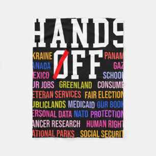 Hands Off Protest Saturday April 5 Men Women 8 Fleece Blanket